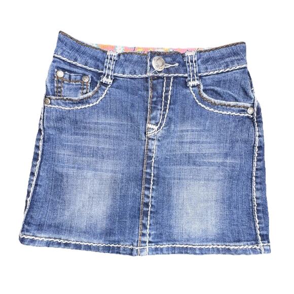 Downeast Girl Denim Mini Skirt Size 6 - Y2K Style, Embroidered Details - Picture 1 of 4